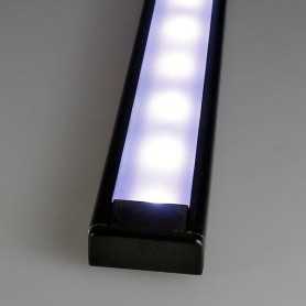 KIT profilé LED aluminium SURFACE L NOIR de 1m avec diffuseur givré