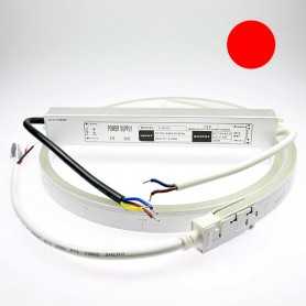 Néon LED flexible 2m rouge avec alimentation 220V étanche