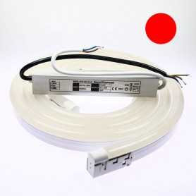 Kit néon LED bulbe rouge 10m avec alimentation 220V étanche