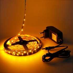 Kit ruban LED orange 60LED/m IP20 2m50 avec alimentation 220V