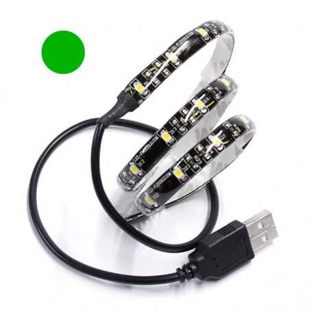 Bande LED USB tuning PC 5V verte 60LED/m étanche 50cm