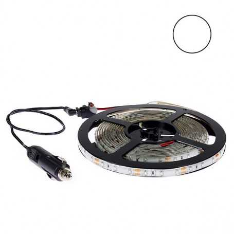Led flexible blanc kit tuning auto avec prise allume cigare