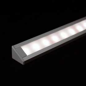 KIT profilé LED CORNER L en aluminium de 1m avec diffuseur blanc