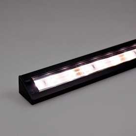 KIT profilé LED CORNER L en aluminium NOIR de 1m avec diffuseur transparent