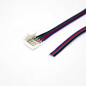 Raccord rapide bande LED RGB vers fils non étanche IP20