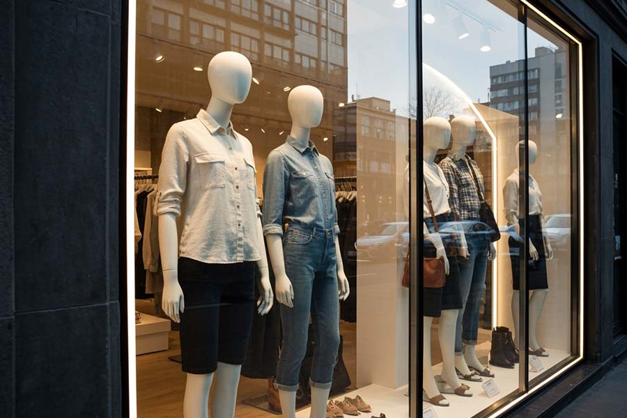 Ruban LED pour illuminer la vitrine d'un magasin