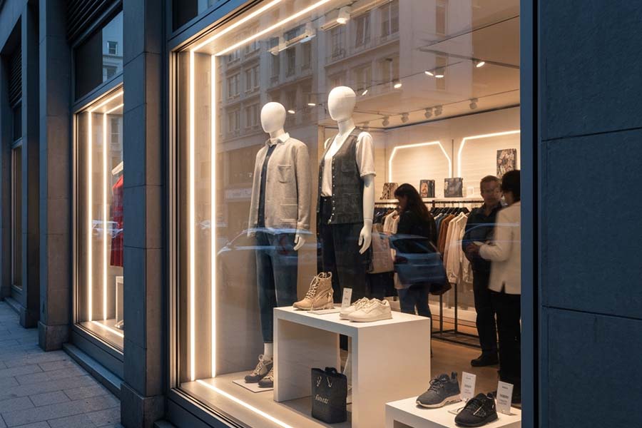 Ruban LED pour une vitrine de magasin